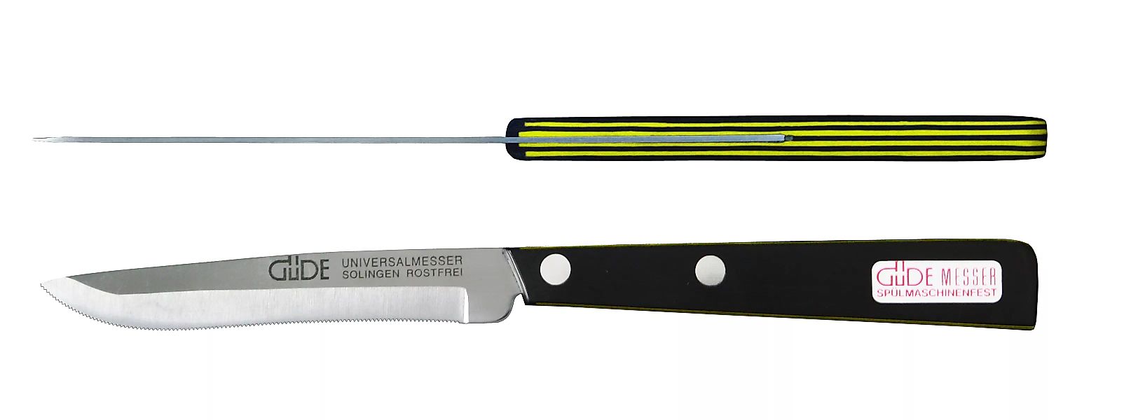 Güde Universalmesser 10 cm - Edelstahl - schwarz-gelbem Griff günstig online kaufen
