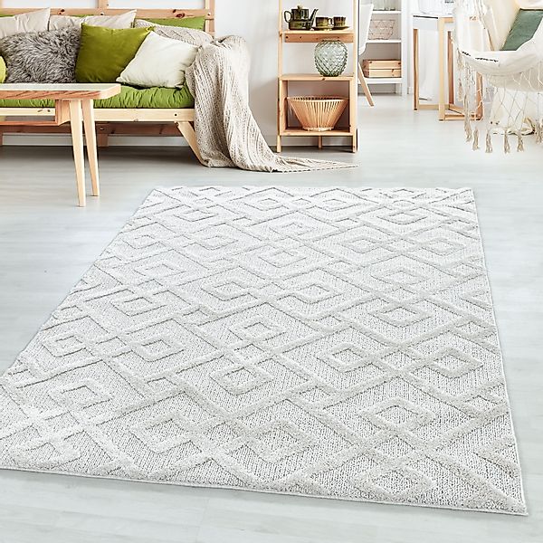 SIMPEX24 Teppich Geometrisch Design, Rund, Höhe: günstig online kaufen