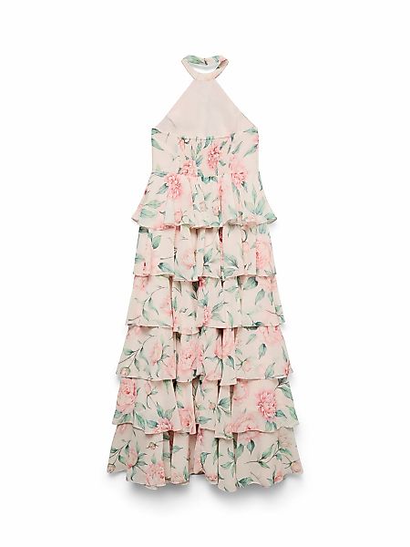 Vero Moda Maxikleid "VMFELICIA SLHALTER RUFFLE MAXI DRESS EXP" Kunstfaser günstig online kaufen
