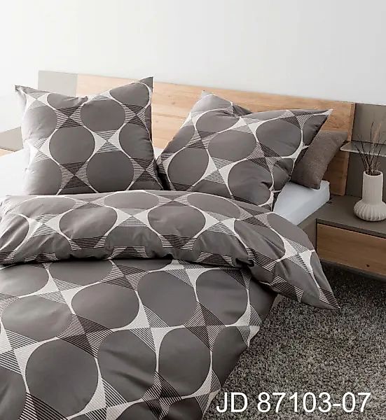 Janine Janine Mako-Satin Bettwäsche J. D. 87103 taupe Größe:  240x220 cm + günstig online kaufen