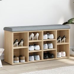 vidaXL Sitzbank Schuhbank Sonoma-Eiche 102x32x50 cm günstig online kaufen
