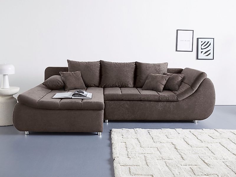 INOSIGN Ecksofa "Imola, elegant und modern, aktuelle Steppung im Sitz, bequ günstig online kaufen
