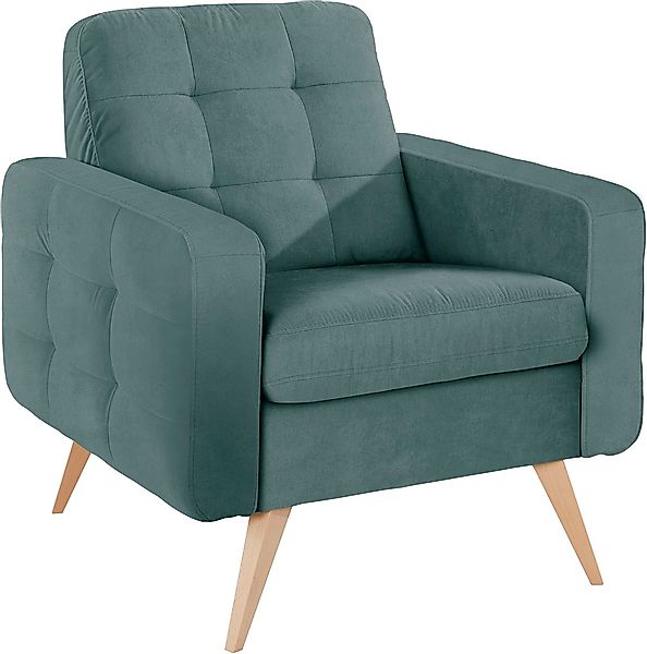 exxpo - sofa fashion Sessel "Nappa, Loungesessel, aktuelle Rückensteppung, günstig online kaufen