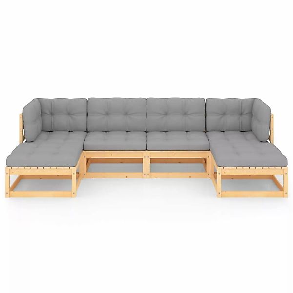 6-tlg. Garten-lounge-set Mit Kissen Massivholz Kiefer günstig online kaufen