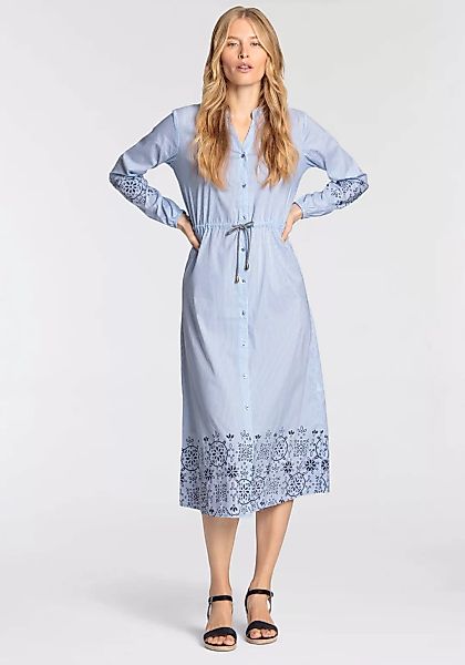 DELMAO Blusenkleid mit Druck im Anglaise-Stil günstig online kaufen