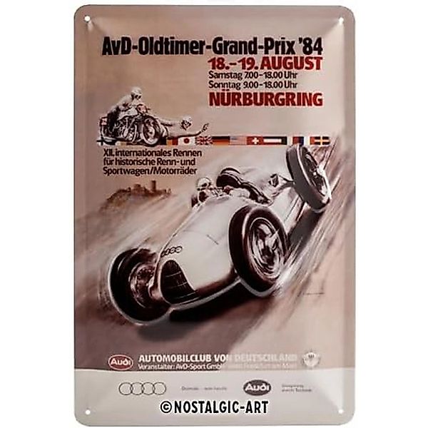 Nostalgic-Art Blechschild 20 x 30cm - Audi – AvD Oldtimer Grand Prix günstig online kaufen