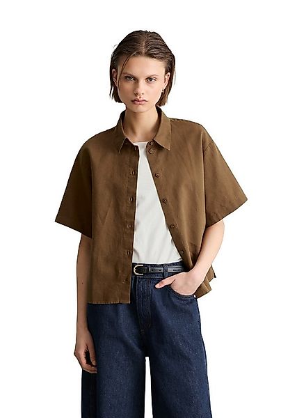 Marc O'Polo DENIM Kurzarmbluse relaxed aus Leinen-Baumwolle-Mix günstig online kaufen