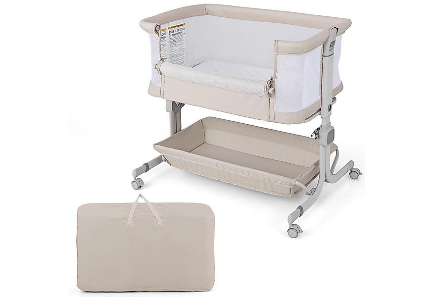 COSTWAY Beistellbett, 1-tlg., Reisebett, Babybett, 6 Fach höhenverstellbar günstig online kaufen