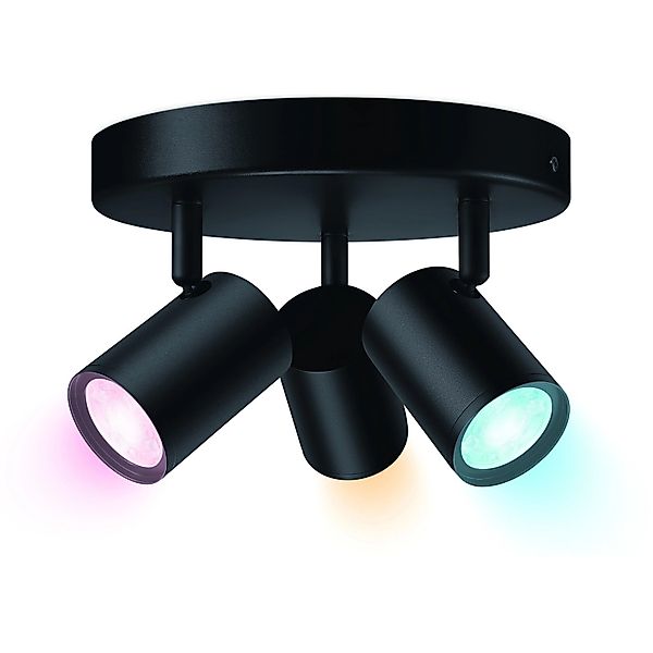 WIZ Deckenleuchte Imageo 3er-Spot Tunable White & Color 1035 lm Schwarz Ø 1 günstig online kaufen