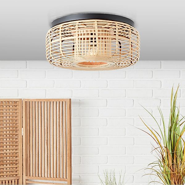 Brilliant Deckenleuchte Crosstown Ø 45 cm Holz hell und Schwarz günstig online kaufen