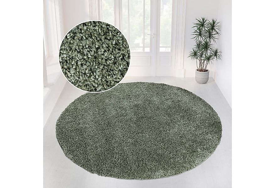 my home Teppich Shaggy 30, rund, Höhe: 30 mm, Teppich in Uni-Farben, besond günstig online kaufen