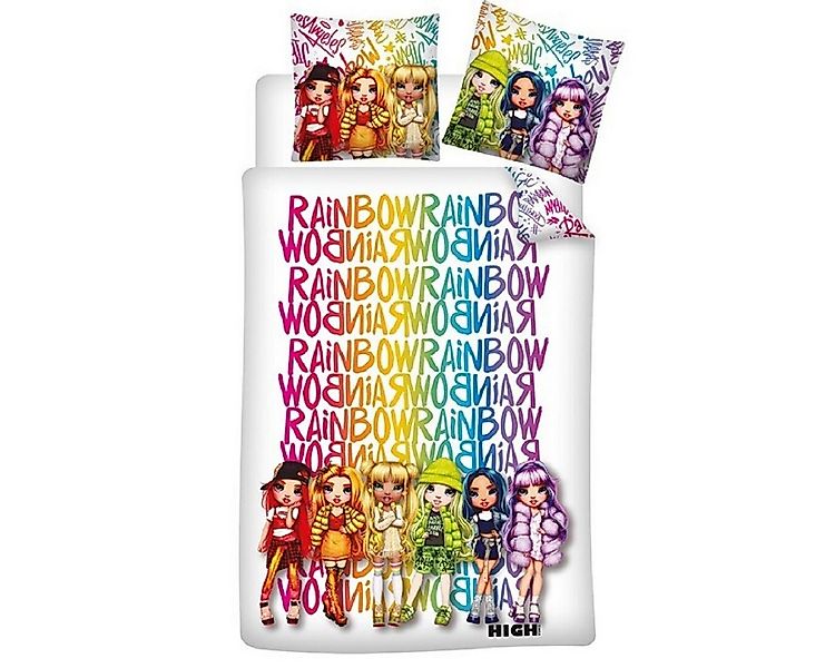 Rainbow High Bettwäsche Set Poly-Baumwolle Decke & Kissenbezug 140x200 + 65 günstig online kaufen
