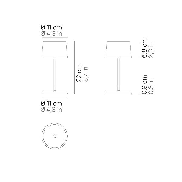 LED Akku Tischleuchte Olivia Mini in Weiß 2,2W 150lm IP65 2200 - 3000K günstig online kaufen