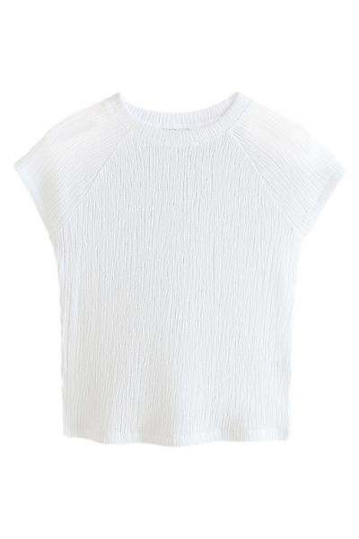 Next T-Shirt Strukturiertes Top mit kurzen günstig online kaufen