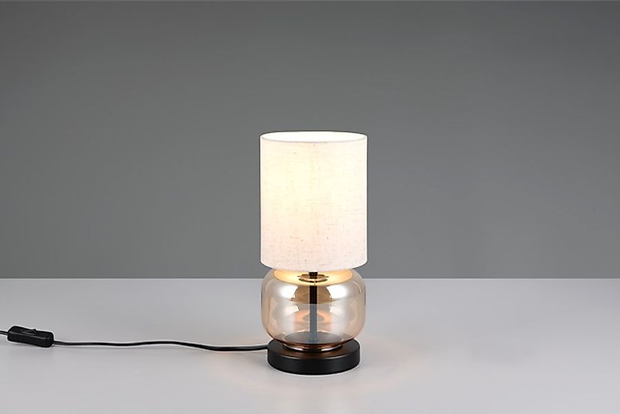 my home Tischlampe »Ulrichstein, Tischlampe mit Glas und Stoffschirm exkl 1 günstig online kaufen