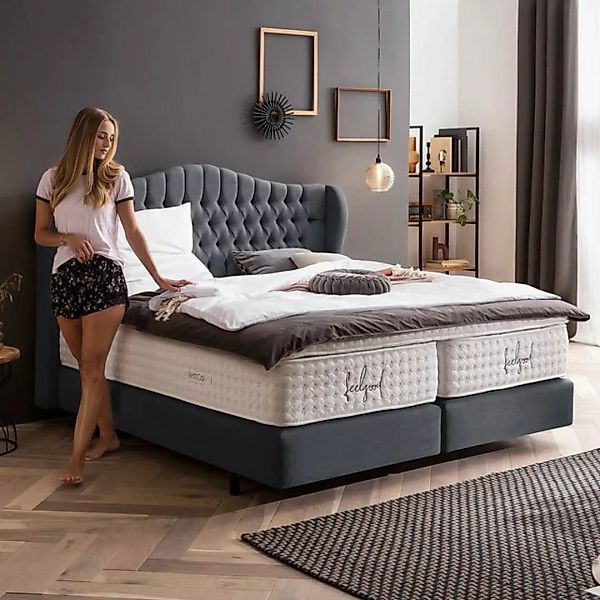 BettCo Boxspringbett Maison (in Anthrazit Webstoff, 200 x 200 cm), Chesterf günstig online kaufen