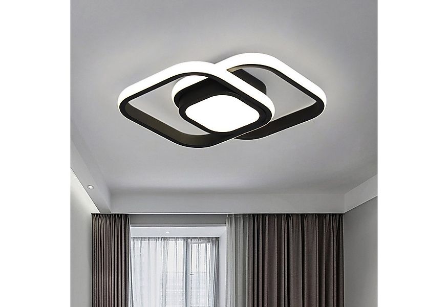JDONG LED Deckenleuchte 30/32CM Schwarz 24W Natürliches Weiß 4000K Runde / günstig online kaufen