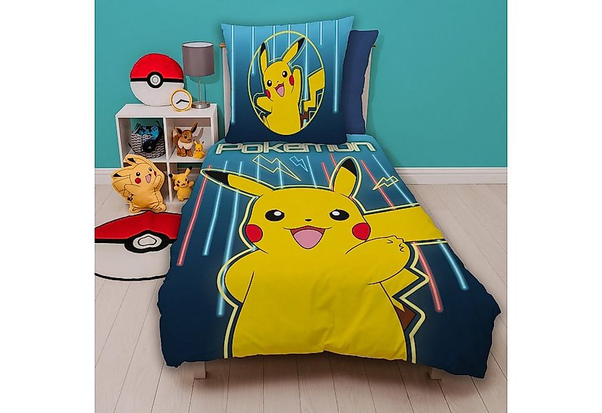 Familando Kinderbettwäsche Pokemon "Glow" 135x200 80x80 cm aus 100% Baumwol günstig online kaufen