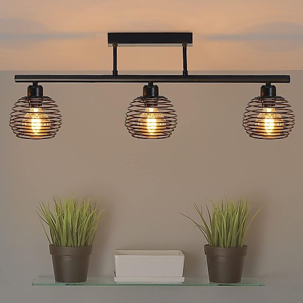 Nettlife Deckenleuchte Schwarz Vintage Wohnzimmer E27 günstig online kaufen