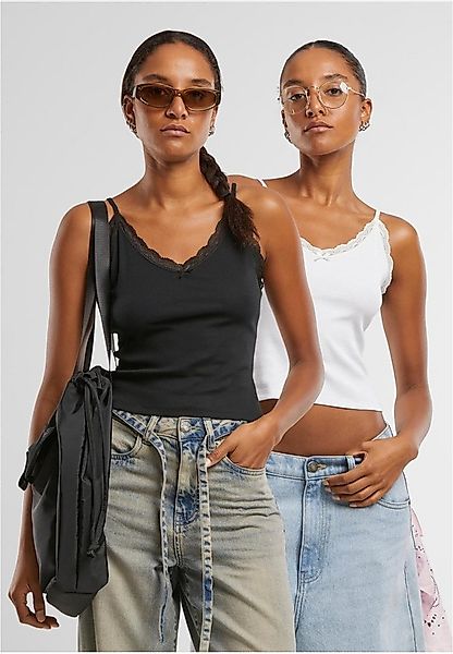 URBAN CLASSICS Shirttop Ladies V-Neck Lace Top 2-Pack günstig online kaufen