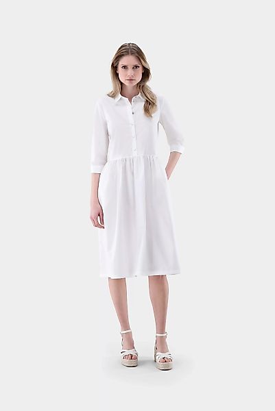 Midi-Hemdblusenkleid aus Baumwollstretch günstig online kaufen