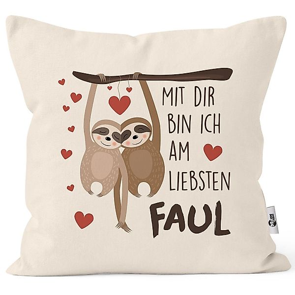 MoonWorks Dekokissen Kissen-Bezug Spruch Mit dir günstig online kaufen