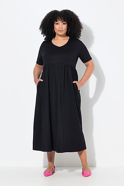 Ulla Popken Maxikleid Maxikleid A-Linie V-Ausschnitt günstig online kaufen