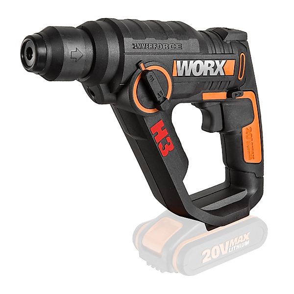 Worx Akku-Bohrhammer WX390.9 SDS-plus, 3-In-1, pneumatisches Hammerwerk, oh günstig online kaufen