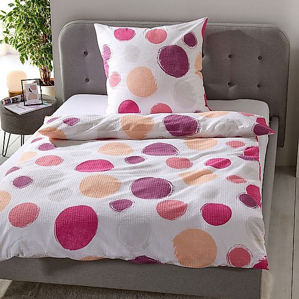 TRAUMSCHLAF Bettwäsche Kreise, Seersucker, 2 teilig, günstig online kaufen