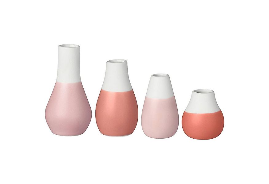 Räder Dekovase räder Set aus 4 Mini Pastellvasen Rottöne günstig online kaufen