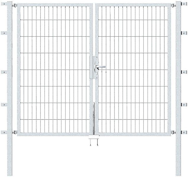 Metallzaun Doppeltor für Doppelstabmatte verzinkt z. Einbeton. 120 cm x 400 günstig online kaufen