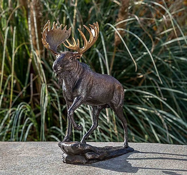 IDYL Dekofigur IDYL Bronze-Skulptur Elch, Bronze – sehr robust – Langlebig günstig online kaufen