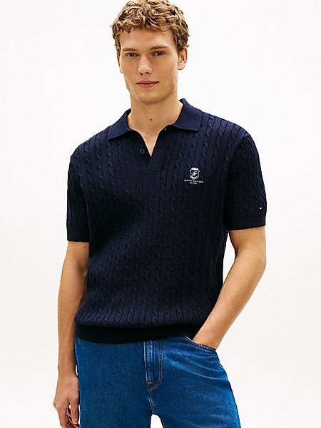 Tommy Hilfiger Poloshirt CABLE SHORT SLEEVE POLO regular fit, Zopfmuster günstig online kaufen