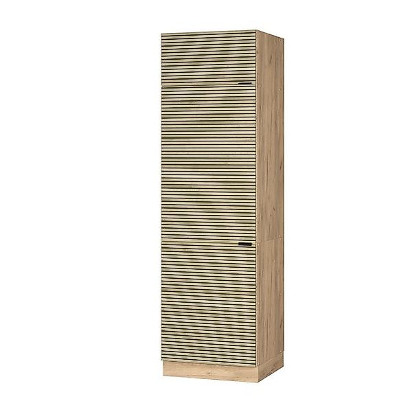 Vicco Kühlumbauschrank Fame-Line, Eiche Paneel/Goldkraft Eiche, günstig online kaufen
