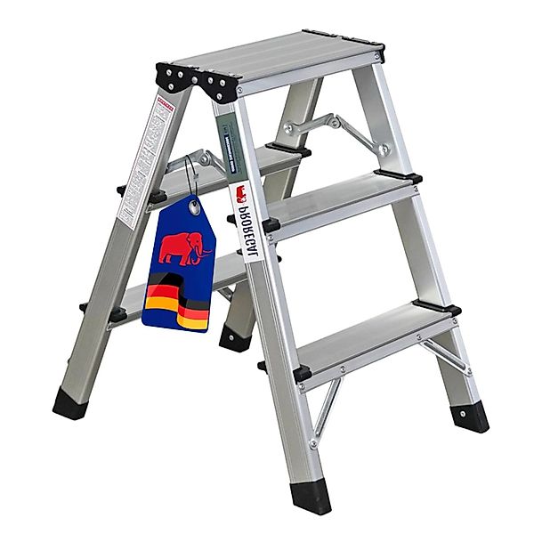 PROREGAL Stufenstehleiter Beidseitig Begehbar 2x3 Stufen HxBxT 60x35x50 cm günstig online kaufen