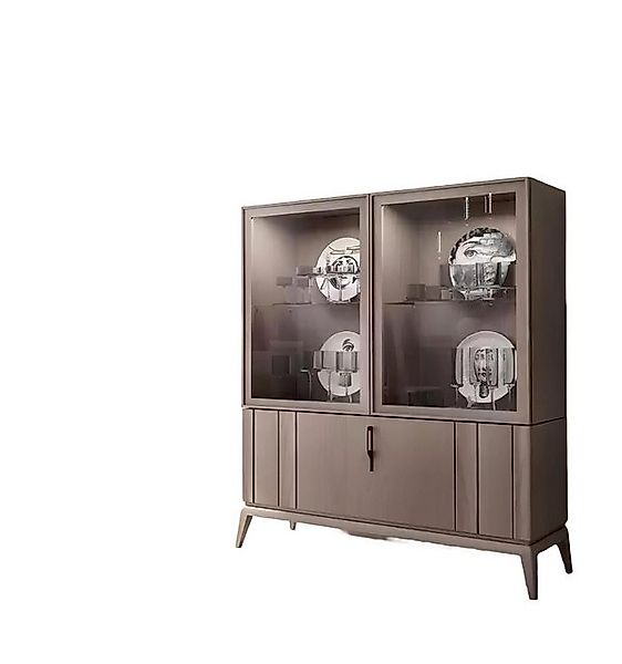 Xlmoebel Vitrine Neue moderne braune Wohnzimmer-Glasvitrine-Schrank (1-St., günstig online kaufen