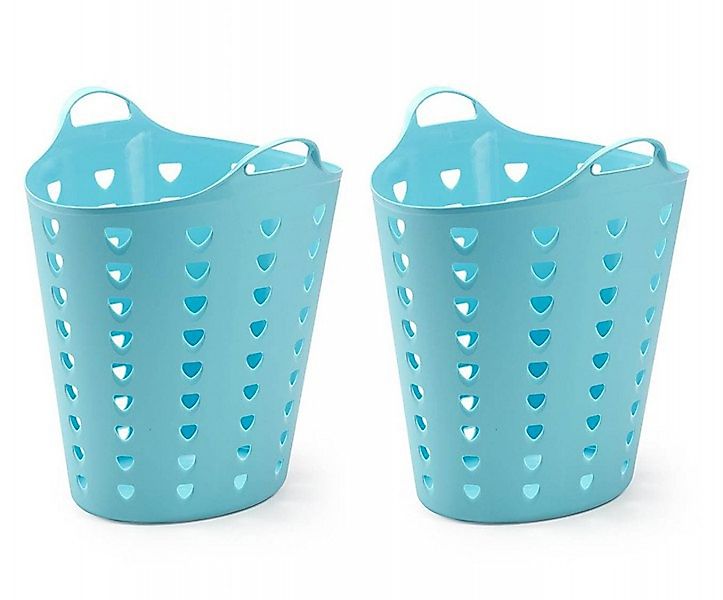 Kreher Aufbewahrungskorb Set: 2 x Flexibler Tragekorb 65 Liter Pink/Blau (F günstig online kaufen