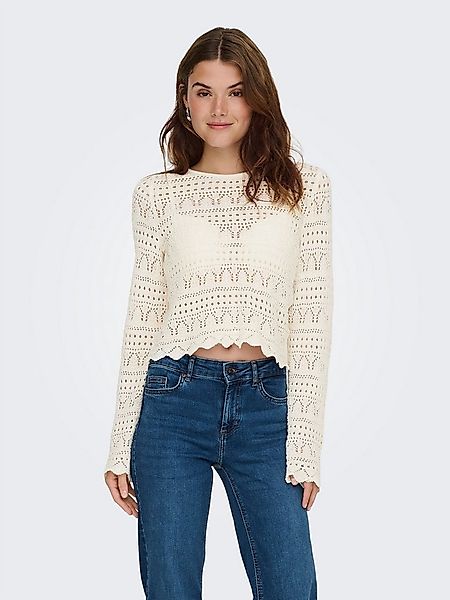 ONLY Strickpullover ONLELKE LIFE LS PULLOVER KNT NOOS Lochstickerei, verkür günstig online kaufen