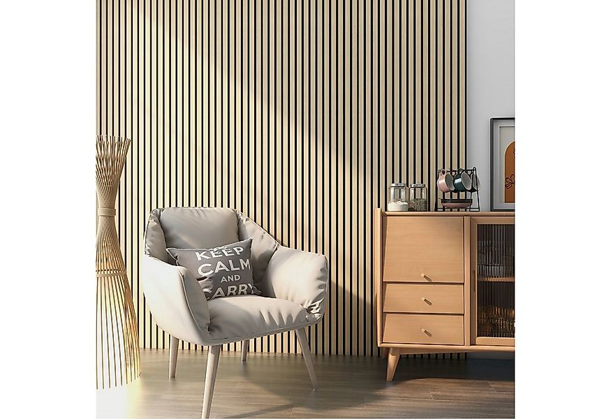 neu.holz 3D Wandpaneel, (Set, 8-tlg) »Vang« Akustik Wandpaneel Eiche 5,76m² günstig online kaufen