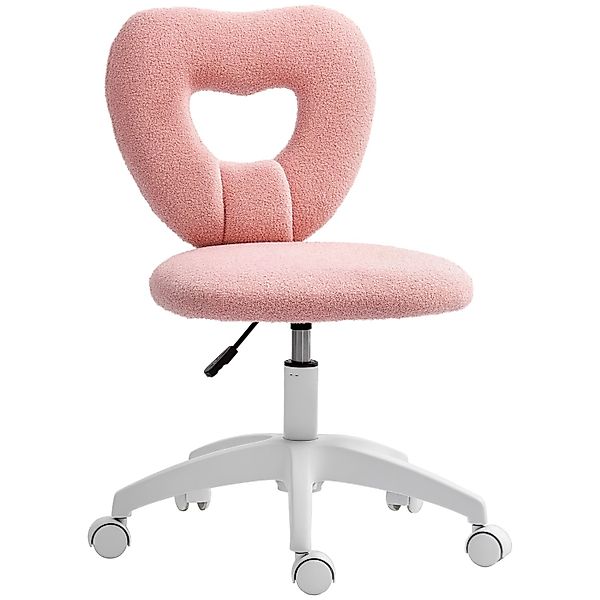 HOMCOM Schreibtischstuhl Polyester Rosa 56L x 45B x 78-88H cm günstig online kaufen