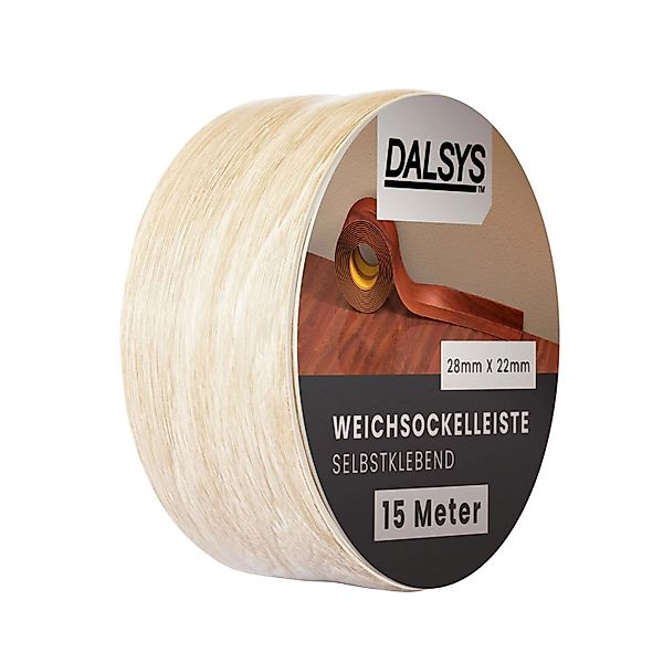 Dalsys Weichsockelleiste Selbstklebend 15m Eiche Hell Fußbodenleiste günstig online kaufen