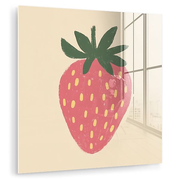MuchoWow Acrylglasbild Erdbeere - Minimalistisch - günstig online kaufen