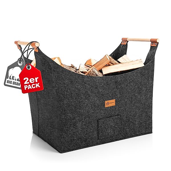 BigDean Kaminholzkorb 2 Stück Holzkorb für günstig online kaufen