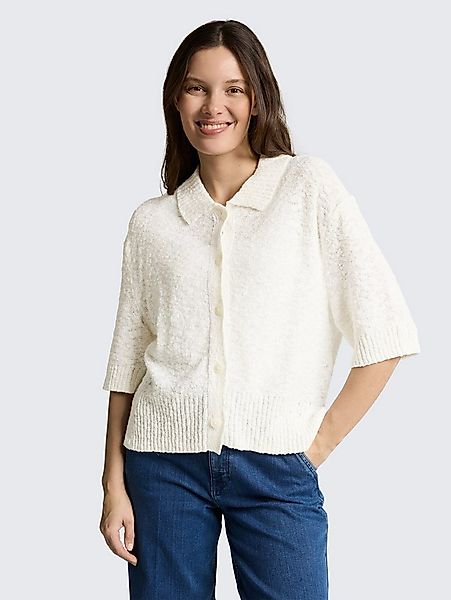 TOM TAILOR Cardigan Pullover & Strickjacken Loose Fit Bouclé Cardigan mit K günstig online kaufen