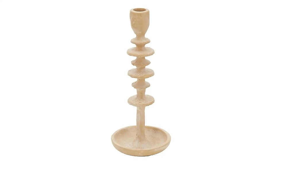 HOME STORY Kerzenständer   ¦ beige ¦ Aluminium ¦ Maße (cm): H: 27  Ø: 11.5 günstig online kaufen