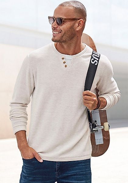 H.I.S Strickpullover Pullover mit hochwertiger Halslochverarbeitung in doub günstig online kaufen