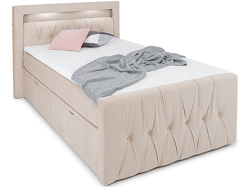 wonello Boxspringbett Valencia, mit LED-Beleuchtung und günstig online kaufen