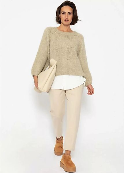 SASSYCLASSY Strickpullover Pullover mit weitem Rundhalsausschnitt Damen Pul günstig online kaufen