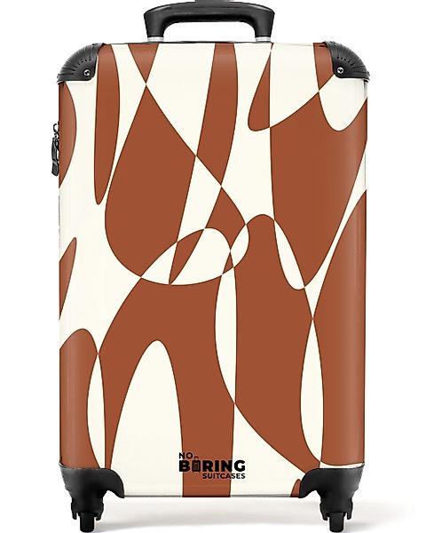 NoBoringSuitcases.com© Hartschalen-Trolley Braun mit weißen abstrakten günstig online kaufen