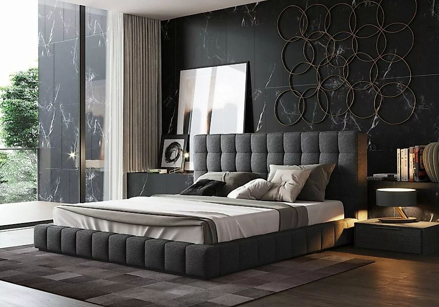 JVmoebel Bett Designer Polsterbett Bett Betten Lederbett Doppelbett Designe günstig online kaufen